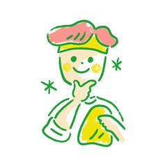 洗顔でスッキリする男性・男の子のイラスト