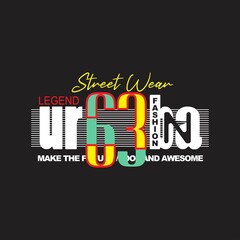 urban street wear Premium Vector illustration of a text graphic. suitable screen printing and DTF for the design boy outfit of t-shirts print, shirts, hoodies baba suit, kids cottons, etc.