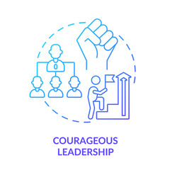 Courageous leadership blue gradient concept icon. Essential soft skill for employee abstract idea thin line illustration. Brave leader. Isolated outline drawing. Myriad Pro-Bold font used