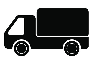 Delivery Truck icon, Monochrome vector illustration EPS 10 file. Isolated on white background.