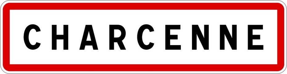 Panneau entrée ville agglomération Charcenne / Town entrance sign Charcenne