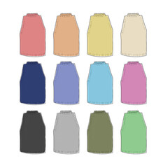 ハイネックニットベストのイラストセット