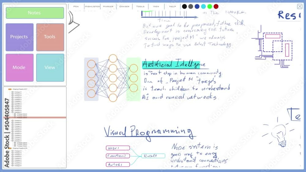 Poster Software Development Draft Mock-up with Generic Information and Solutions. White Background with Multiple Windows. Template for Computer Displays and Laptop Screens.