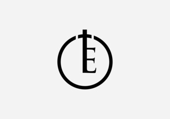 Religion church logo and symbol design vector with the letter E
