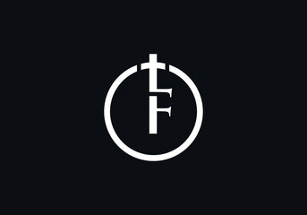 Obraz premium Religion church logo and symbol design vector with the letter F
