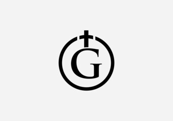Religion church logo and symbol design vector with the letter G