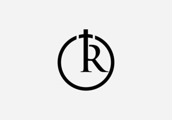 Religion church logo and symbol design vector with the letter R