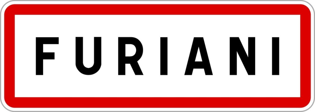 Panneau entr&eacute;e ville agglom&eacute;ration Furiani / Town entrance sign Furiani
