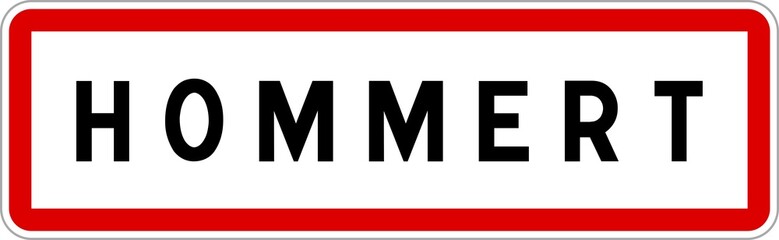 Panneau entrée ville agglomération Hommert / Town entrance sign Hommert