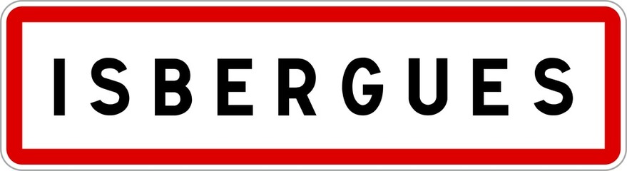 Panneau entrée ville agglomération Isbergues / Town entrance sign Isbergues