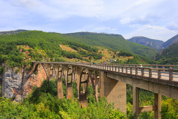 Fototapeta na wymiar Famous Dzhurdzhevich Bridge in Montenegro 