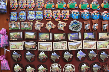 Souvenir magnets from Durmitor National Park in Montenegro