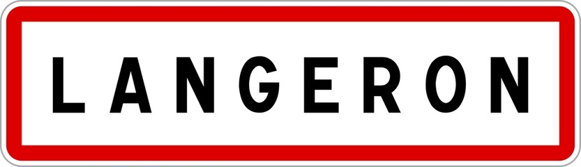 Panneau entrée ville agglomération Langeron / Town entrance sign Langeron