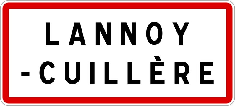 Panneau entrée ville agglomération Lannoy-Cuillère / Town entrance sign Lannoy-Cuillère