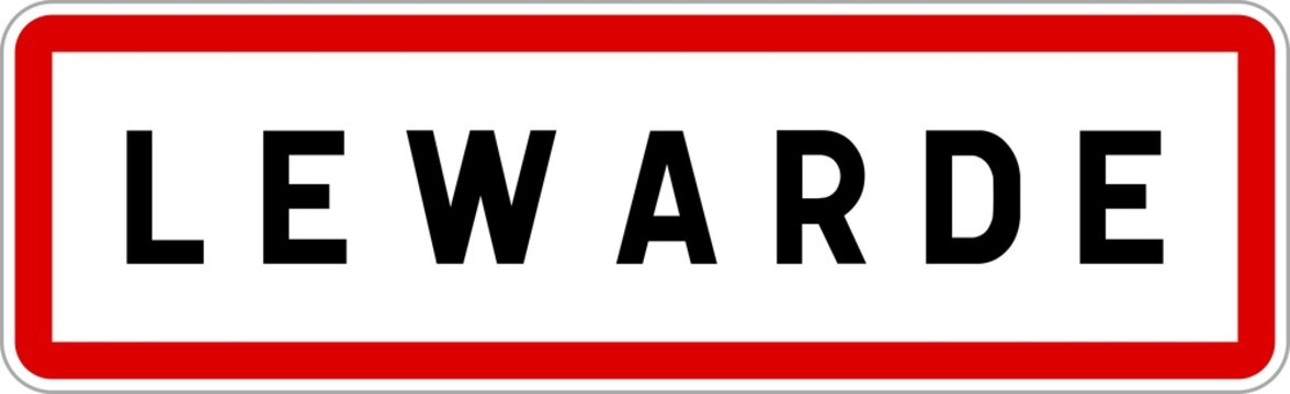 Panneau entr&eacute;e ville agglom&eacute;ration Lewarde / Town entrance sign Lewarde