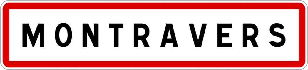 Panneau entrée ville agglomération Montravers / Town entrance sign Montravers