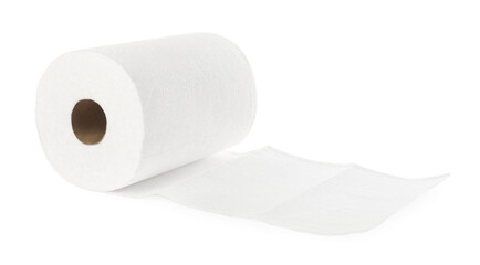 Roll of paper towels isolated on white