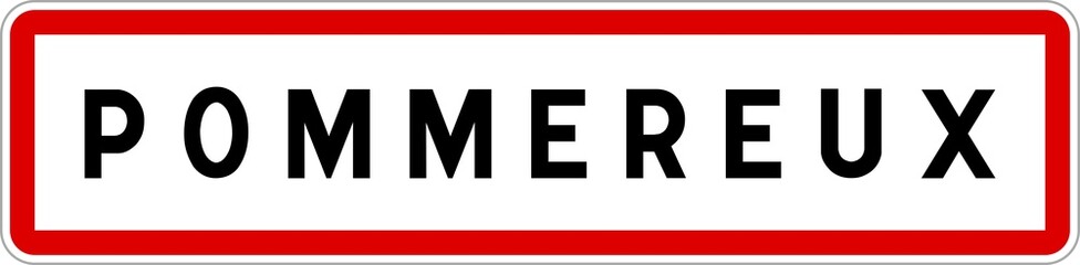 Panneau entrée ville agglomération Pommereux / Town entrance sign Pommereux