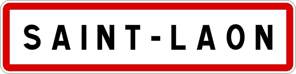 Panneau entrée ville agglomération Saint-Laon / Town entrance sign Saint-Laon