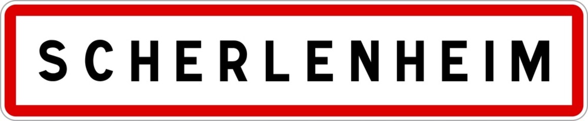 Panneau entrée ville agglomération Scherlenheim / Town entrance sign Scherlenheim