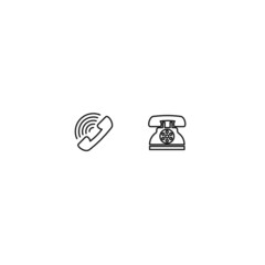 Telephone symbol and telephone receiver icon, call icon