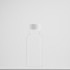 glass bottle oil  cosmetic on white background 3d render
