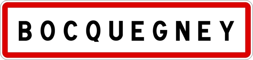 Panneau entrée ville agglomération Bocquegney / Town entrance sign Bocquegney