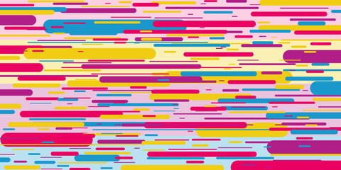 Geometric abstract lined background. Colorful stripes pattern. Trendy funky violet, purple, blue and yellow colors. Multicolor lined pattern, hipster wallpaper