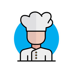 Chef icon vector. restaurant. filled line icon style. design modern illustration editable