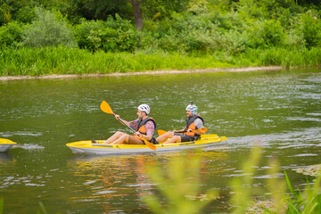 Two males trying to keep up