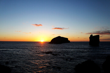 Mosteiros orange sunset, Azores