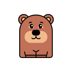Bear icon. Icon design. Template elements. Flat style