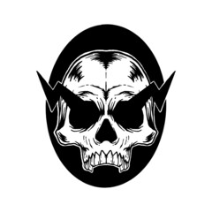 hand drawn skull vintage doodle illustration for tattoo stickers poster etc