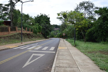 Empty streets in Puerto Iguazu Argentina.