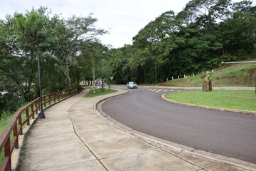 Fototapeta na wymiar Empty streets in Puerto Iguazu Argentina.