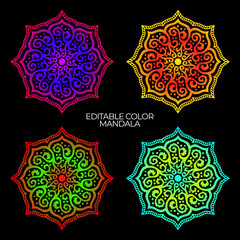 Ethnic Decorative Element, Indian ornament, mandala art, Mandala isolated design element, Stylized floral round ornament, luxury mandala pattern, Vector floral mandala in indian style, Mehndi ornament