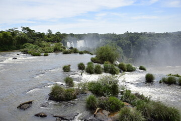 Beautiful view of Iguazu Falls, one of the Seven Natural Wonders of the World, Puerto Iguazu, Argentina
