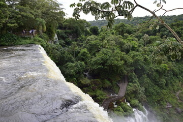 Beautiful view of Iguazu Falls, one of the Seven Natural Wonders of the World, Puerto Iguazu, Argentina