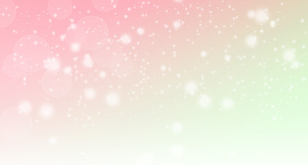 Abstract Light Bokeh on Pink and Yellow Gradient Background. Defocused, Celebration, Snowfall Christmas Holiday Backdrop.	
