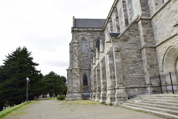 Fototapeta na wymiar San Carlos de Bariloche, Argentina. Neo-Gothic Cathedral of Bariloche, Main Catholic temple of city