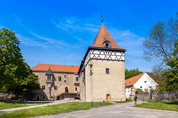 Fototapeta na wymiar renaissance water castle Budyne nad Ohri, Usti nad Labem region, Czech republic