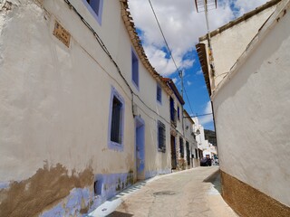 Back street in Alcala del Jucar, Province of Albacete, Spain.