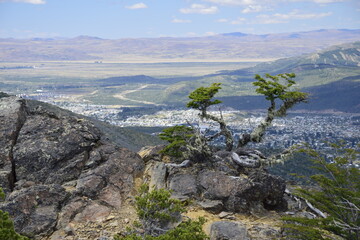 View of the city and the surrounding area from a high point in Arrayanes National Park, San Carlos de Bariloche.