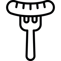 Grilled Sausage Fork Icon