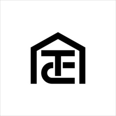 initial letter CT House logo vector