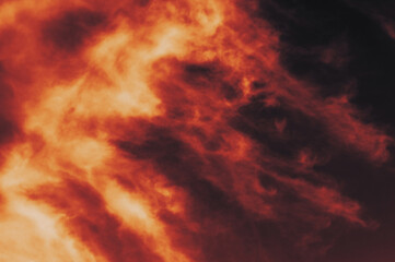 Fototapeta premium The red sky background looked like smoke and fire. bomb Violent. for wallpaper, backdrop and design.