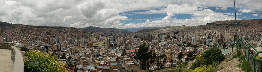 Cusco, Panoramic view of the centre of Cusco city with the Cathedral
