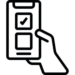 Mobile Voting Hand Icon