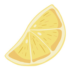 Slice of Fresh Yellow Lemon. Fruit food illustration