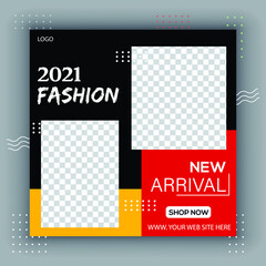 Fashion social media banner template, fashion social media post design vector template.